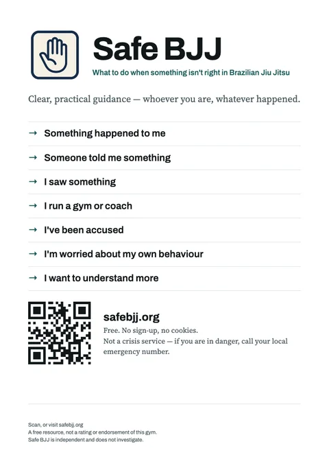 Preview of the poster: Safe BJJ